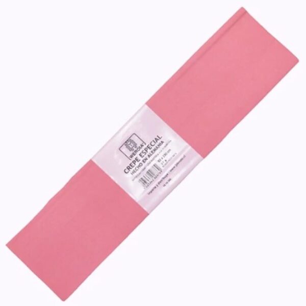 Papel Crepé - 27gr, Rosado Medio, 50x250, Resma 520pl
