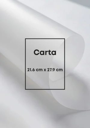 Papel Vegetal - 90g, Resma Carta 21.6x27.9